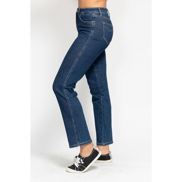 High Waist Tummy Control Classic Straight Jeans Womens Size 13 Dark Blue - Picture 6 of 8